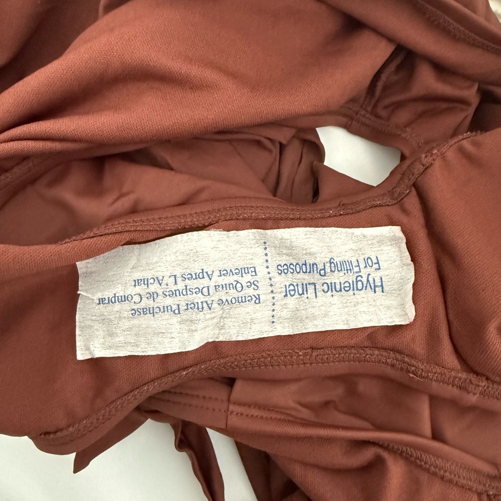 Brown Halter One-Piece Swimsuit - Picture 3 of 6